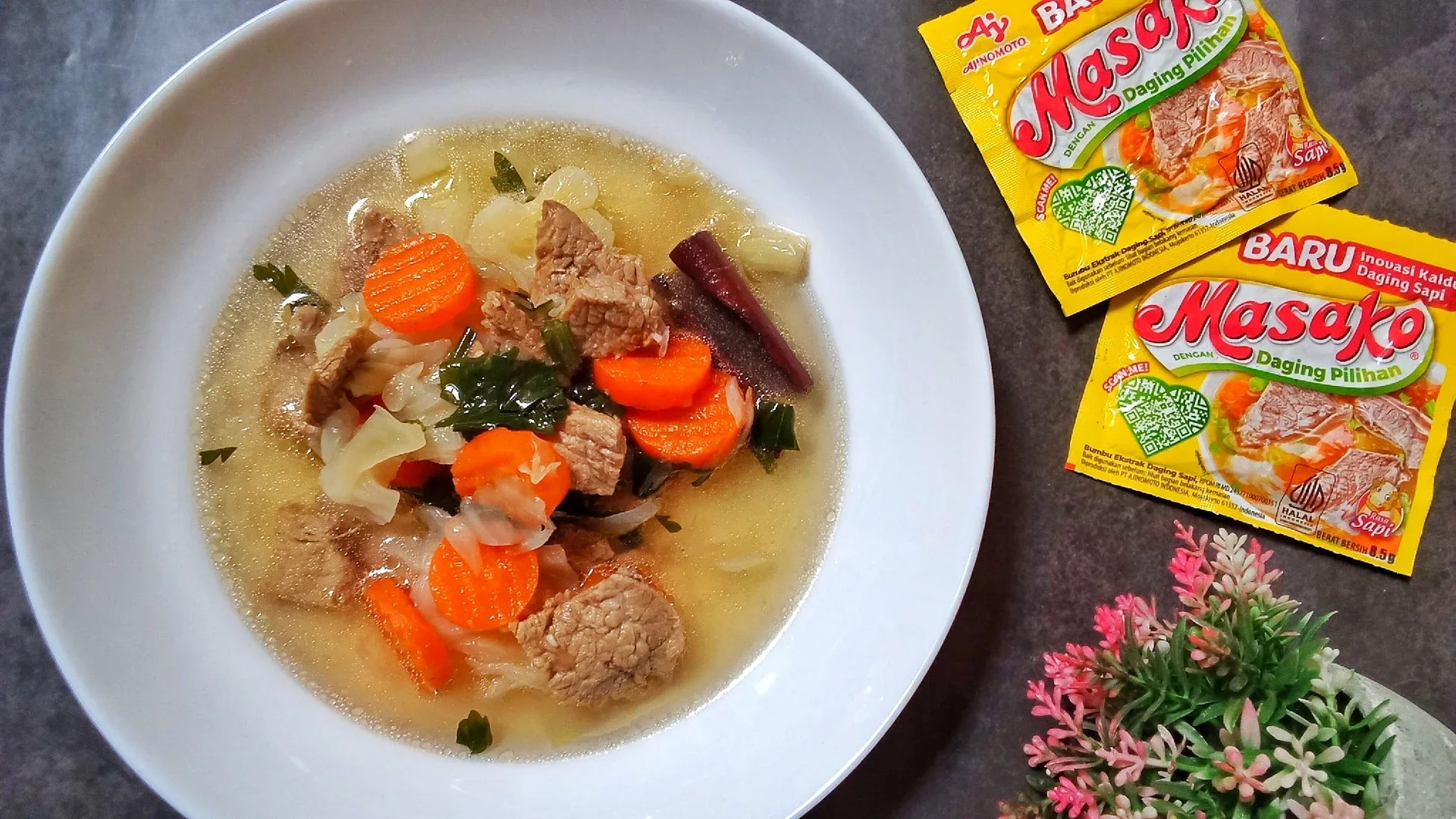 Sop daging sapi ala Masako