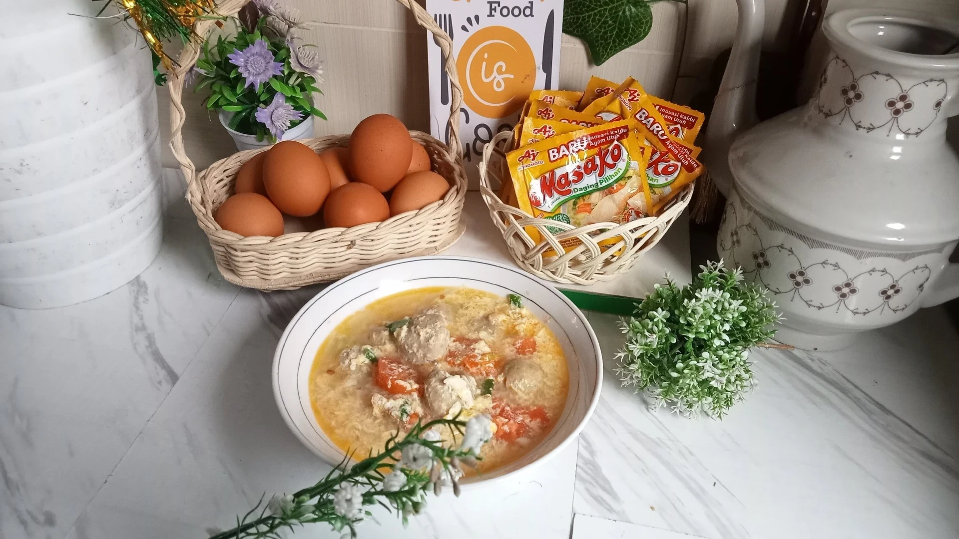 Sop Telur bakso ala Masako ®