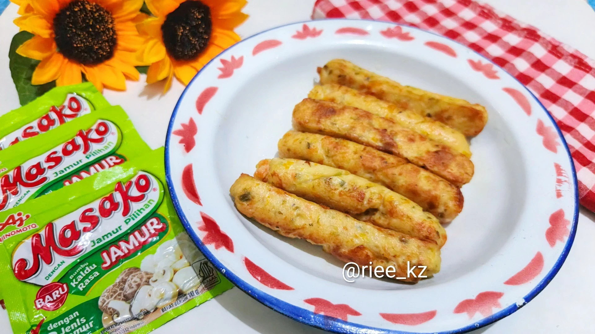 sosis ayam ala masako jamur