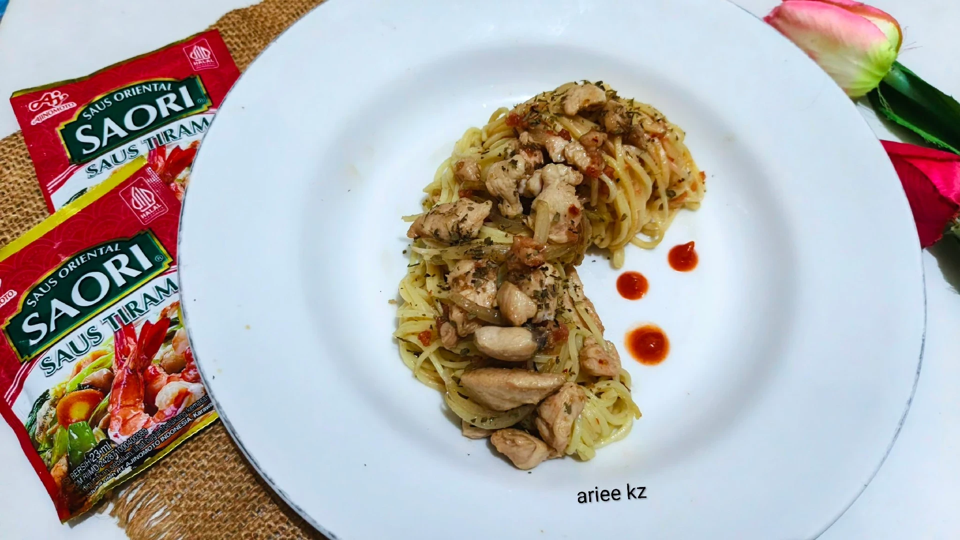 Spaghetti ayam ala saori