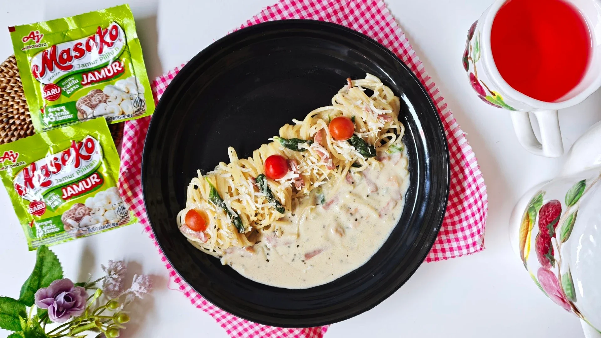 Spaghetti Carbonara Bayam