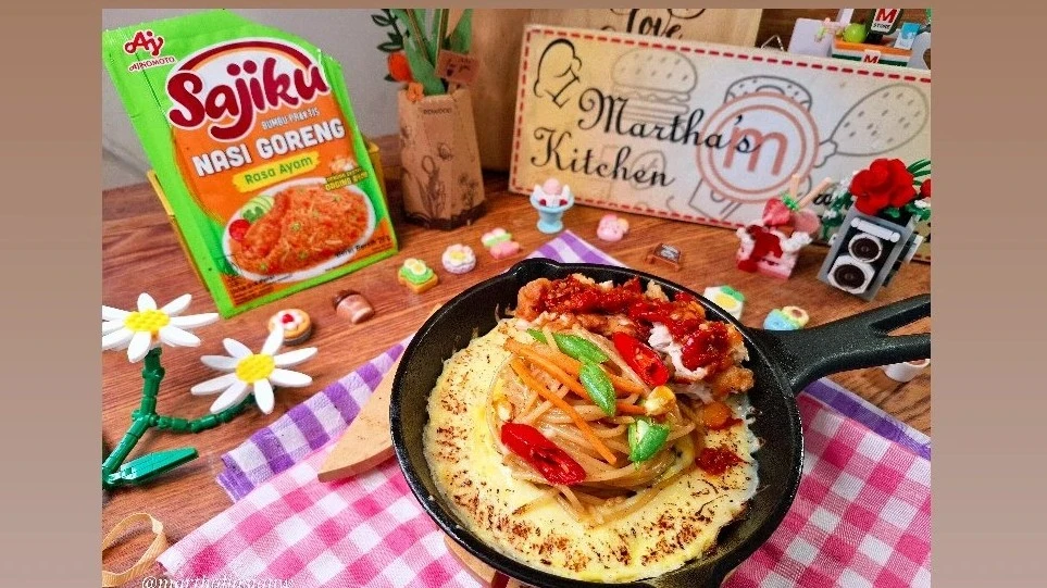 Spaghetti Goreng Ayam Geprek Mozarella SAJIKU 🌸🌸 #MisiSarapanSajikuSeason4