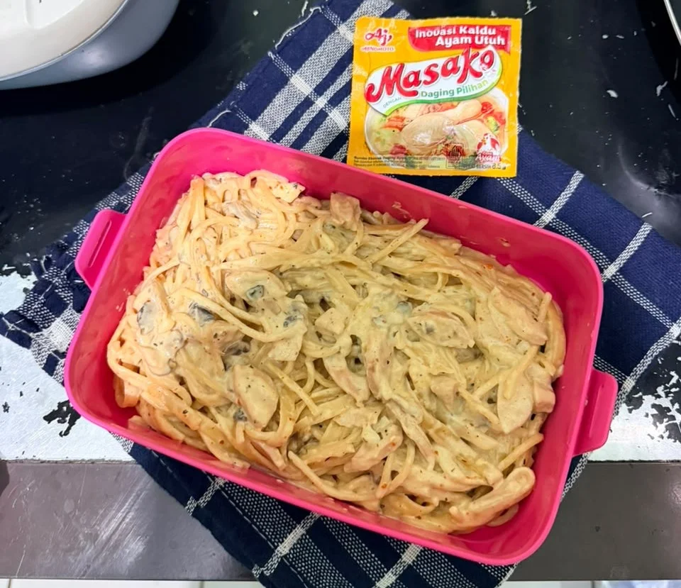 Spicy Carbonara Pasta Favorit Suami ala Masako® #MasakanPenuhCinta