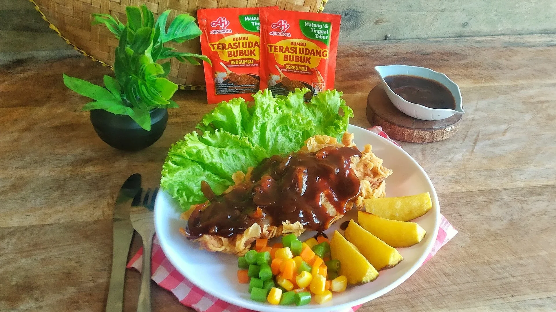Steak Ayam Krispi Saus Terasi #NikmatTanpaDrama