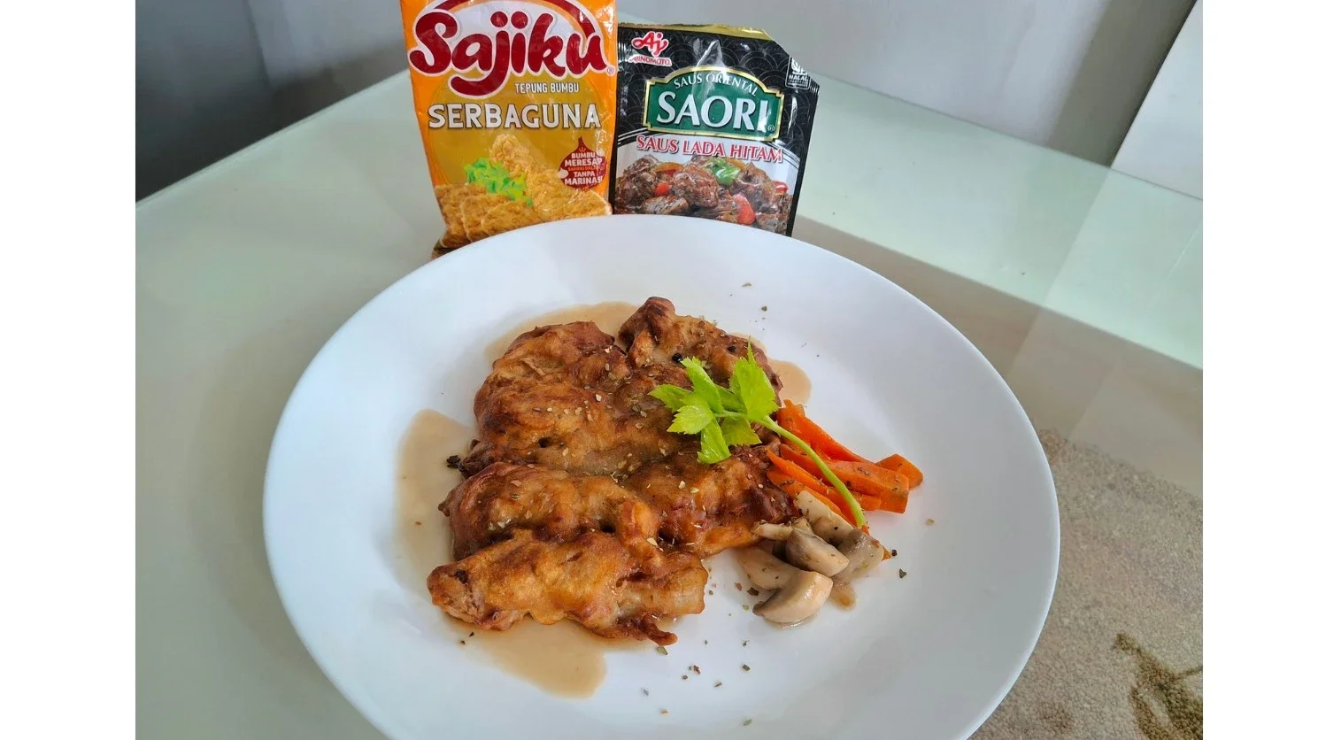 Steak Jamur Tiram Saus Lada Hitam #KreasiSerbaJamur