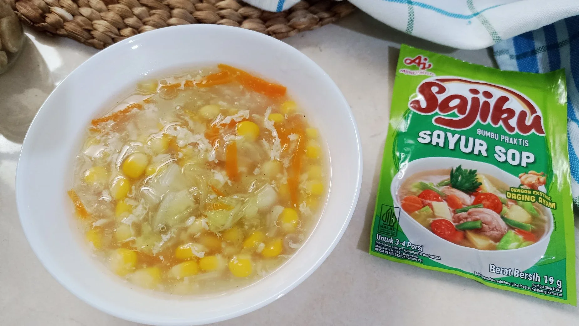 Sup Jagung Sawi Putih
