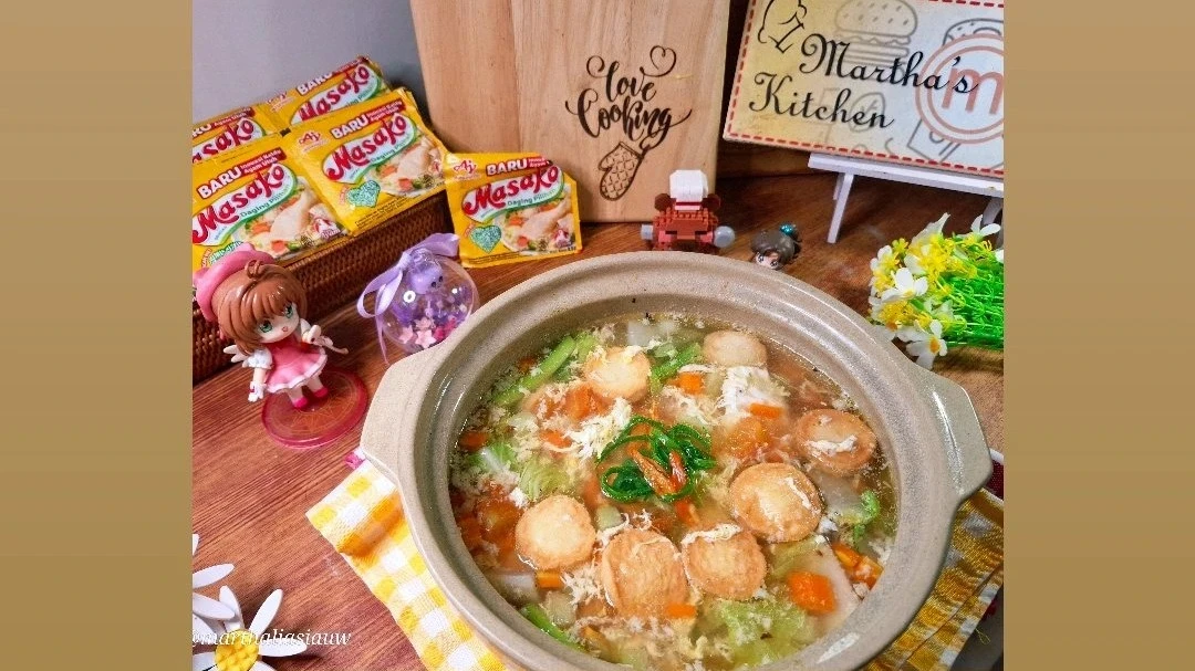 Sup Telur Tomat Bakso Ikan @asli_masako 🥚🍅🥣#SahurAntiRibet