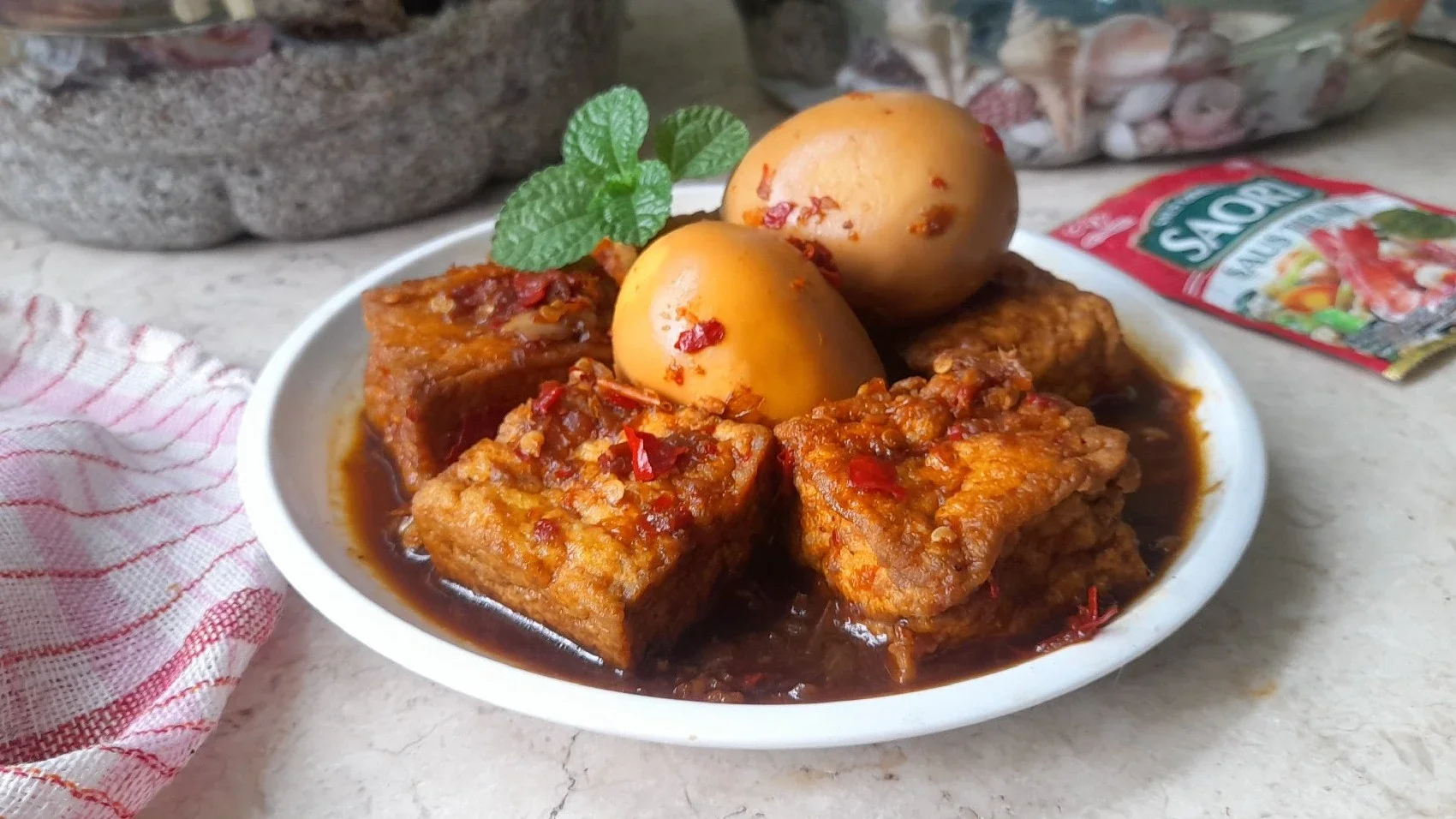 Tahu Telur Kecap Pedas