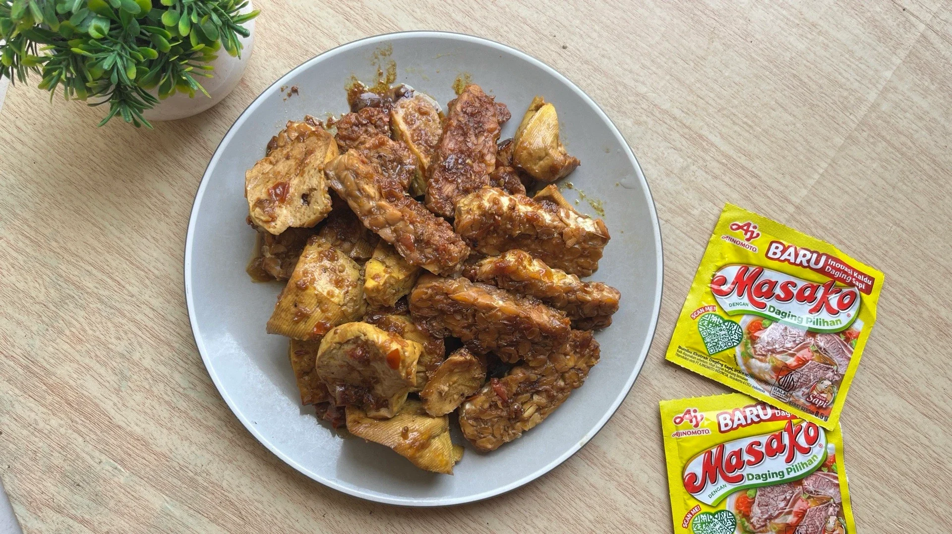 tahu tempe bacem basah