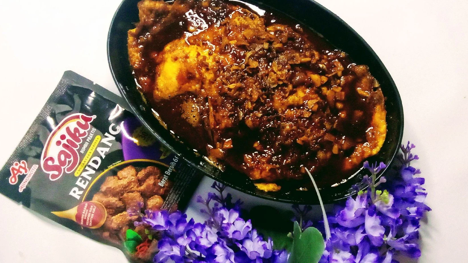 Telur Dadar Bumbu Rendang Sajiku Tanpa Santan