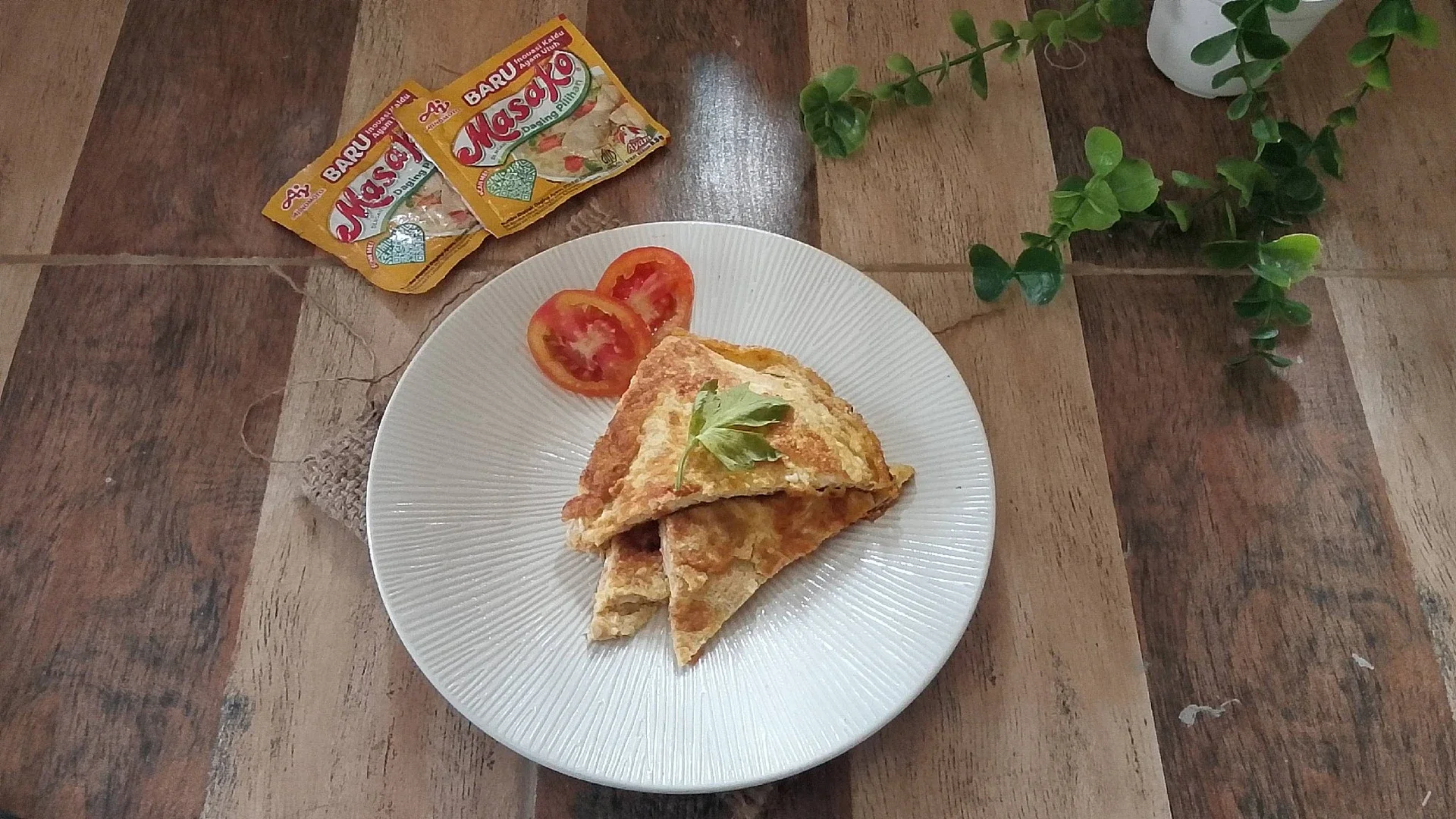 telur dadar sayur Ala masako