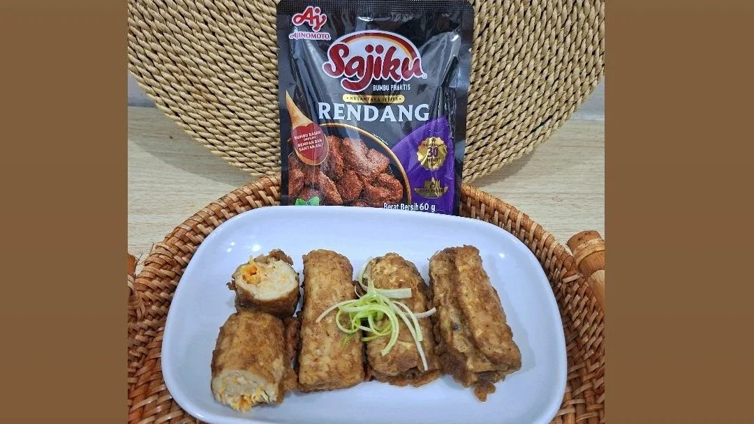 Tempe Gulung Ayam Rendang ala Sajiku