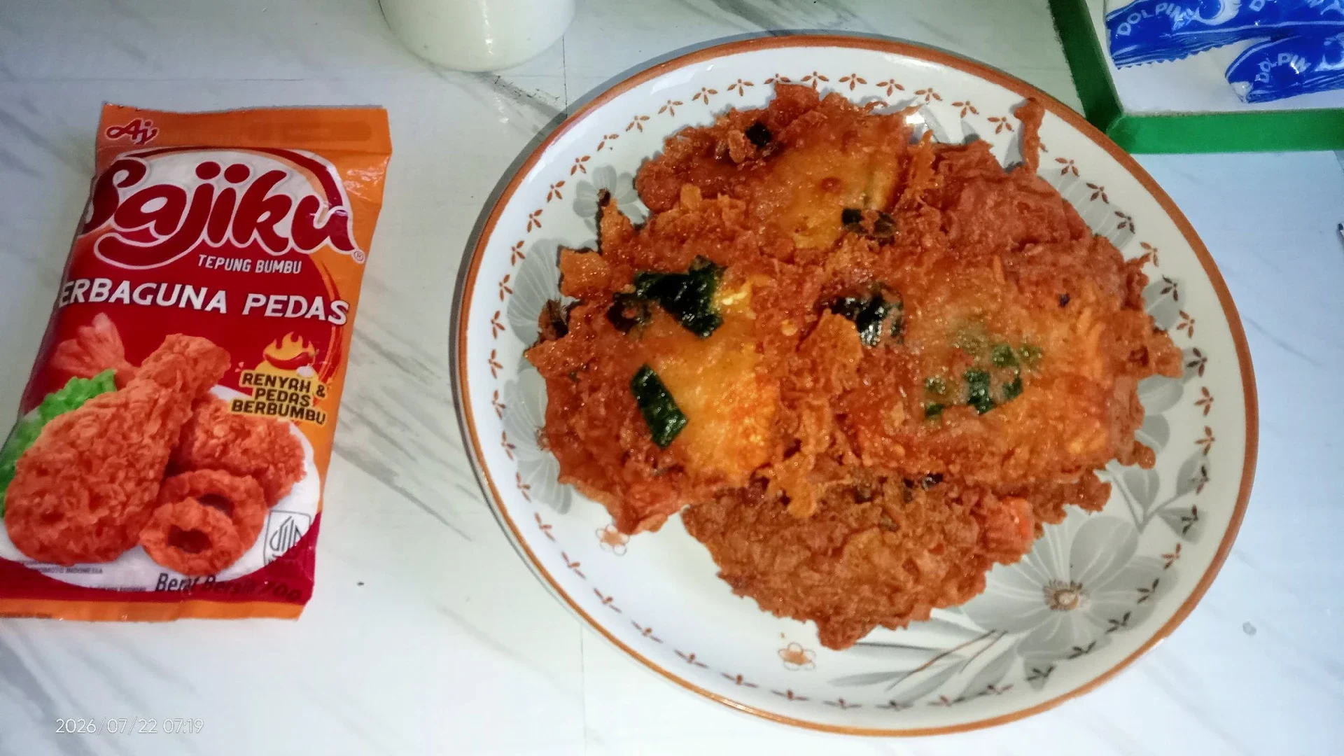 Tempe Kering Tepung Pedas 