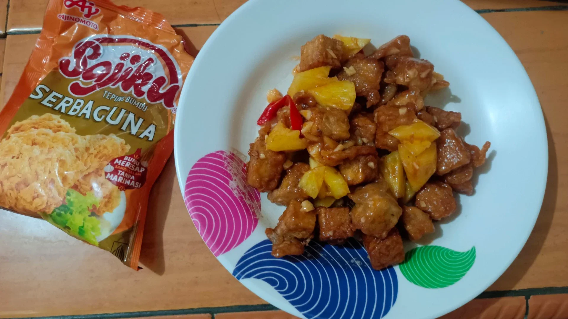 Tempe Koloke Asam Manis