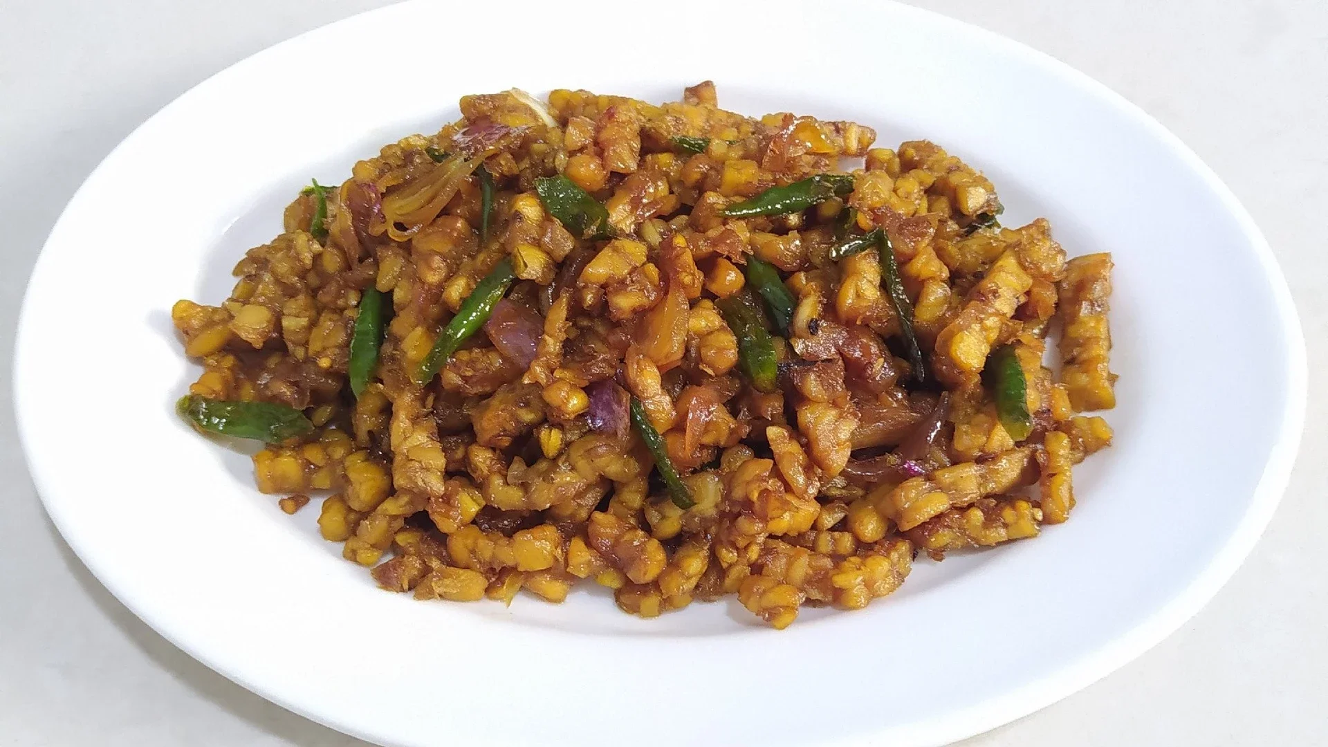 Tempe Orek Kecap Cabai Hijau