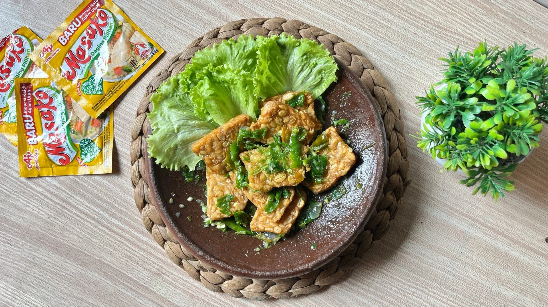 tempe penyet cabe ijo 