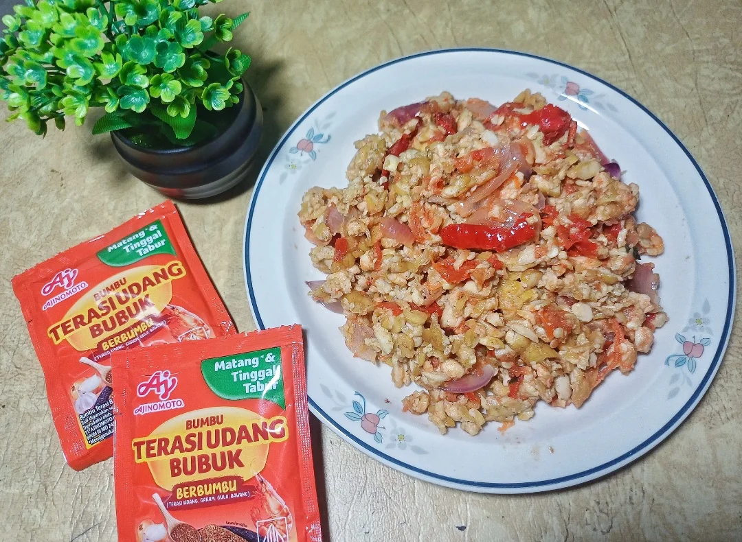 Tempe Penyet Terasi Udang
