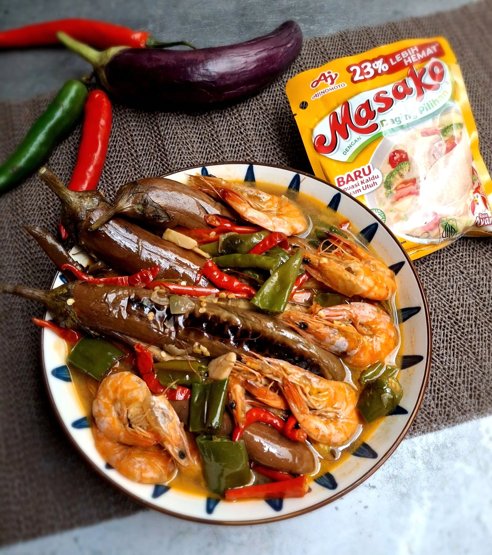 Terong Kuah Udang Pedas ala Masako #Terong