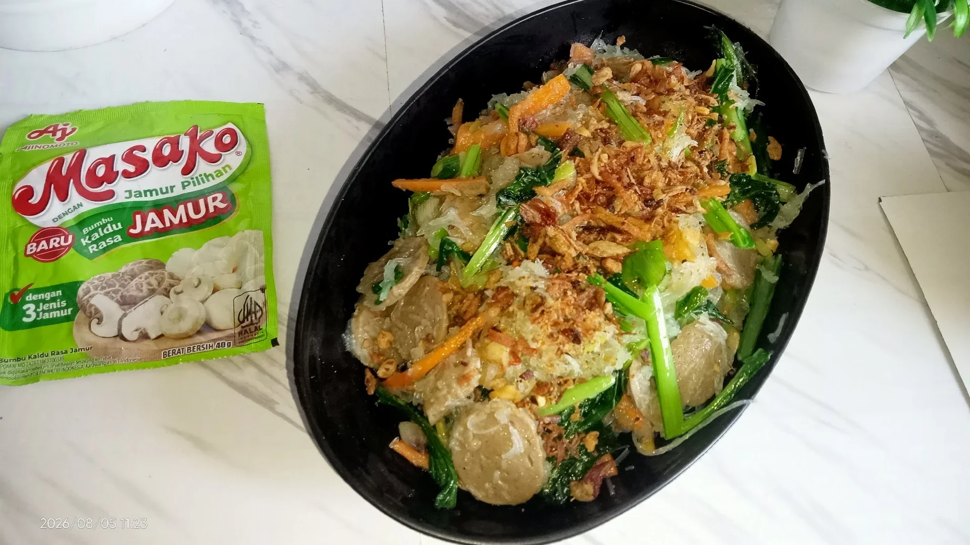 Tumis Bakso sawi 