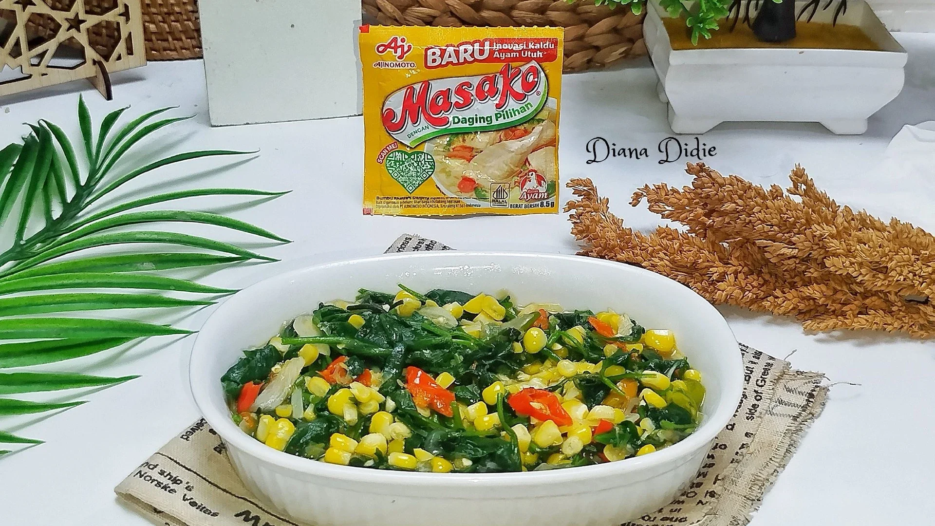 Tumis Bayam Jagung Pedas