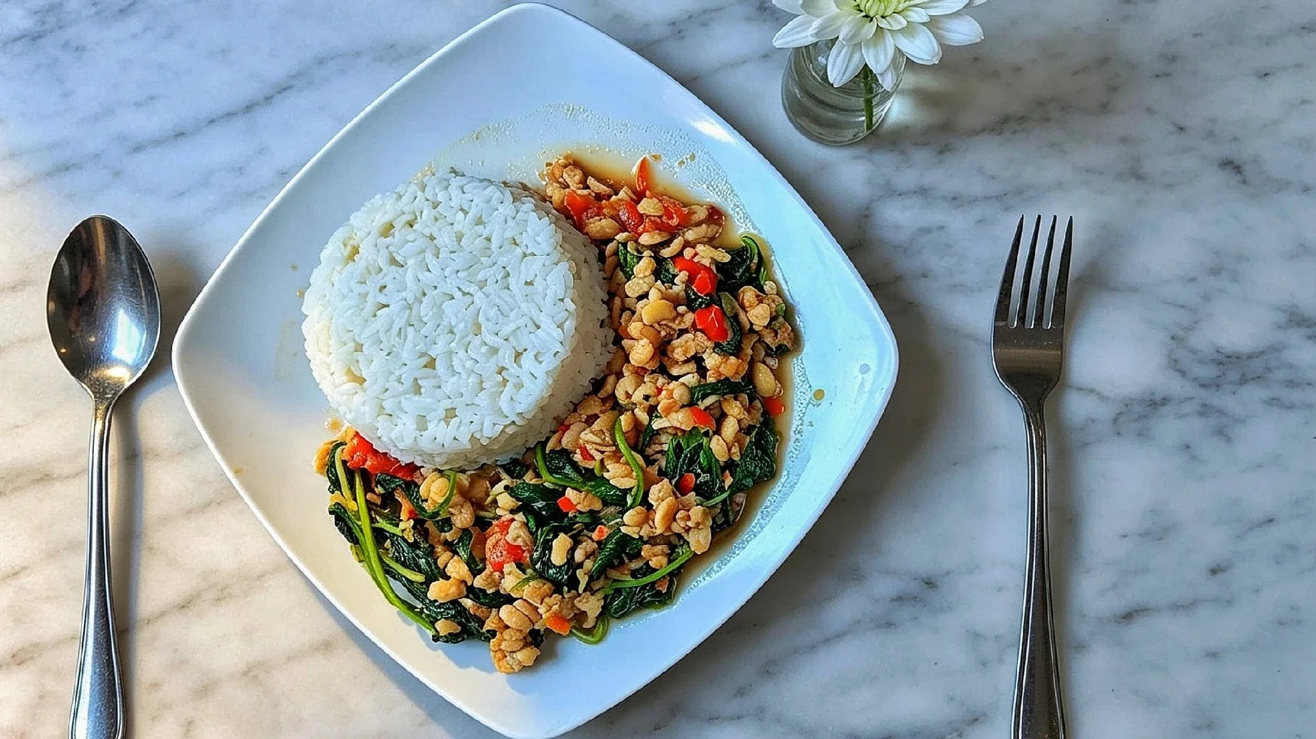 tumis bayam tempe