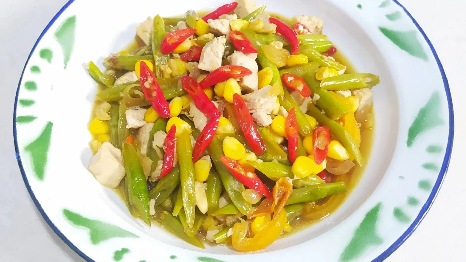 Tumis Buncis Jagung Tahu