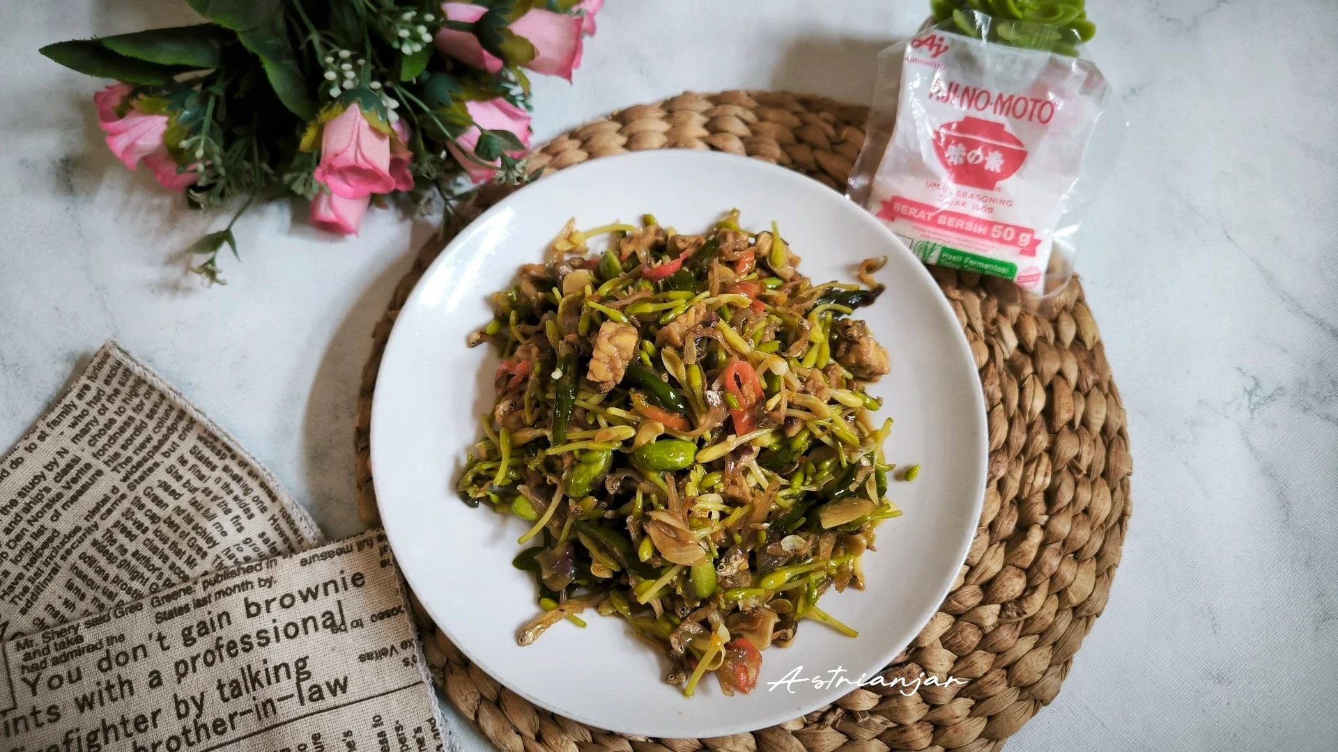 Tumis Bunga Pepaya Teri Petai 