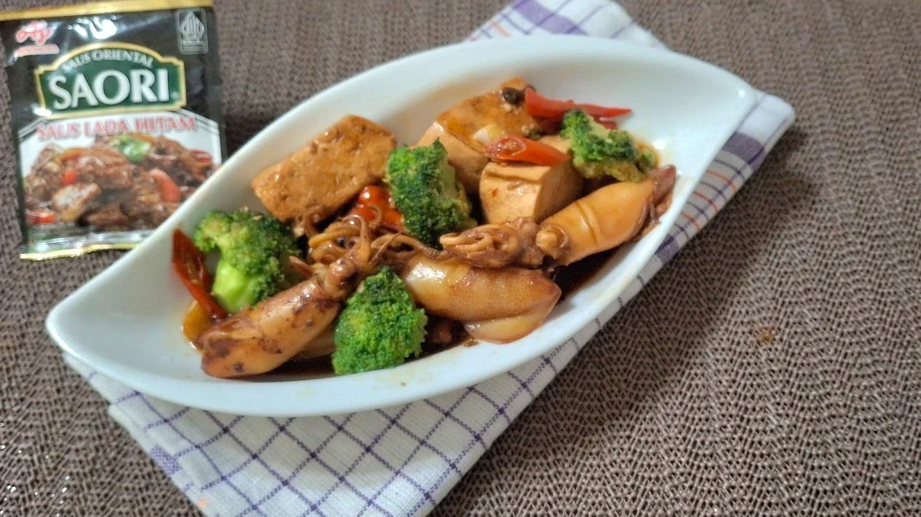 Tumis Cumi Tahu Brokoli