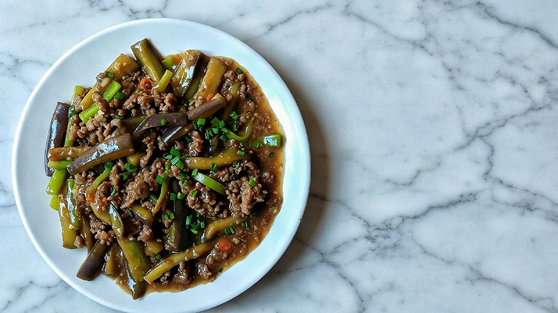 Tumis Daging Cincang dengan Terong