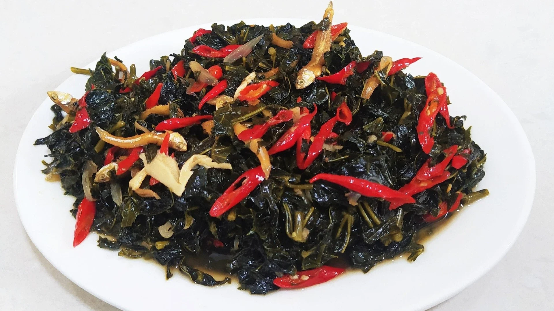 Tumis Daun Pepaya Jepang Teri