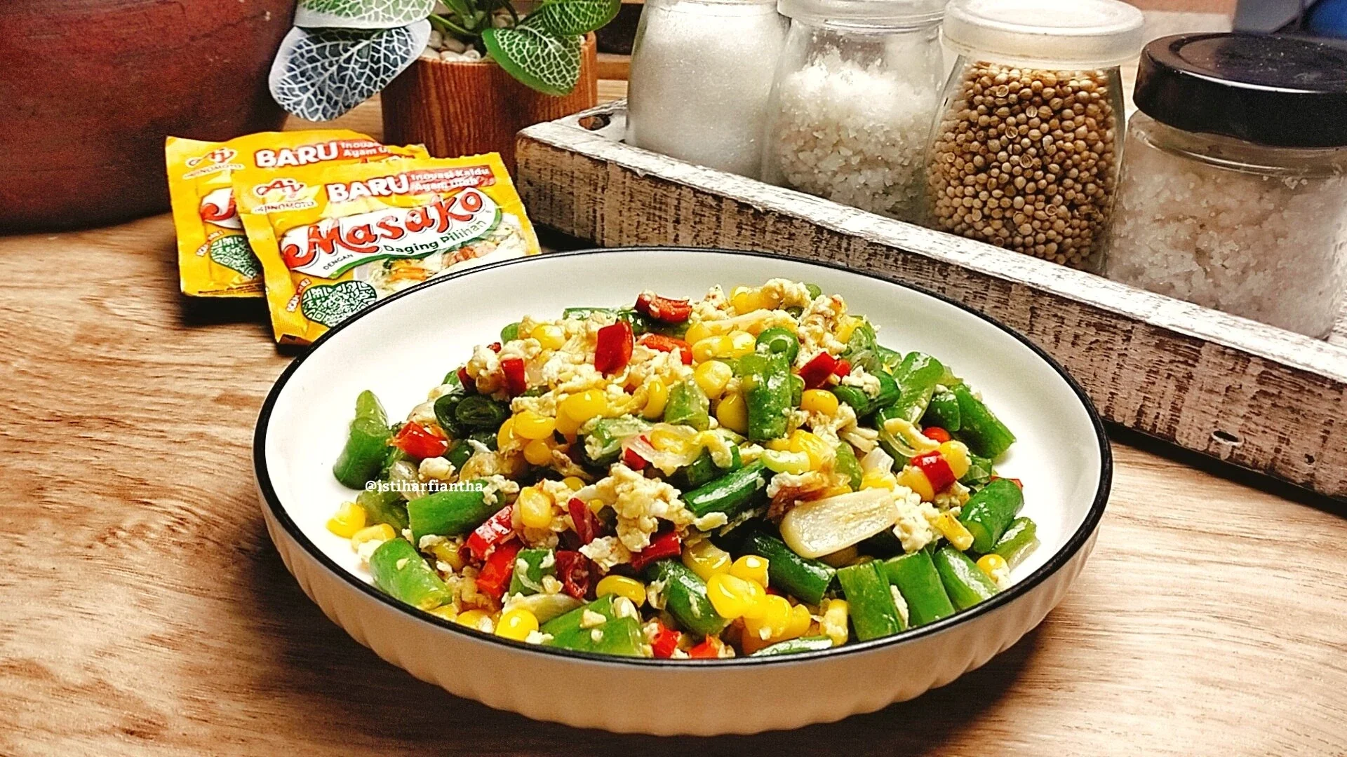 Tumis Jagung Buncis Telur ala MASAKO® #JagungUmami
