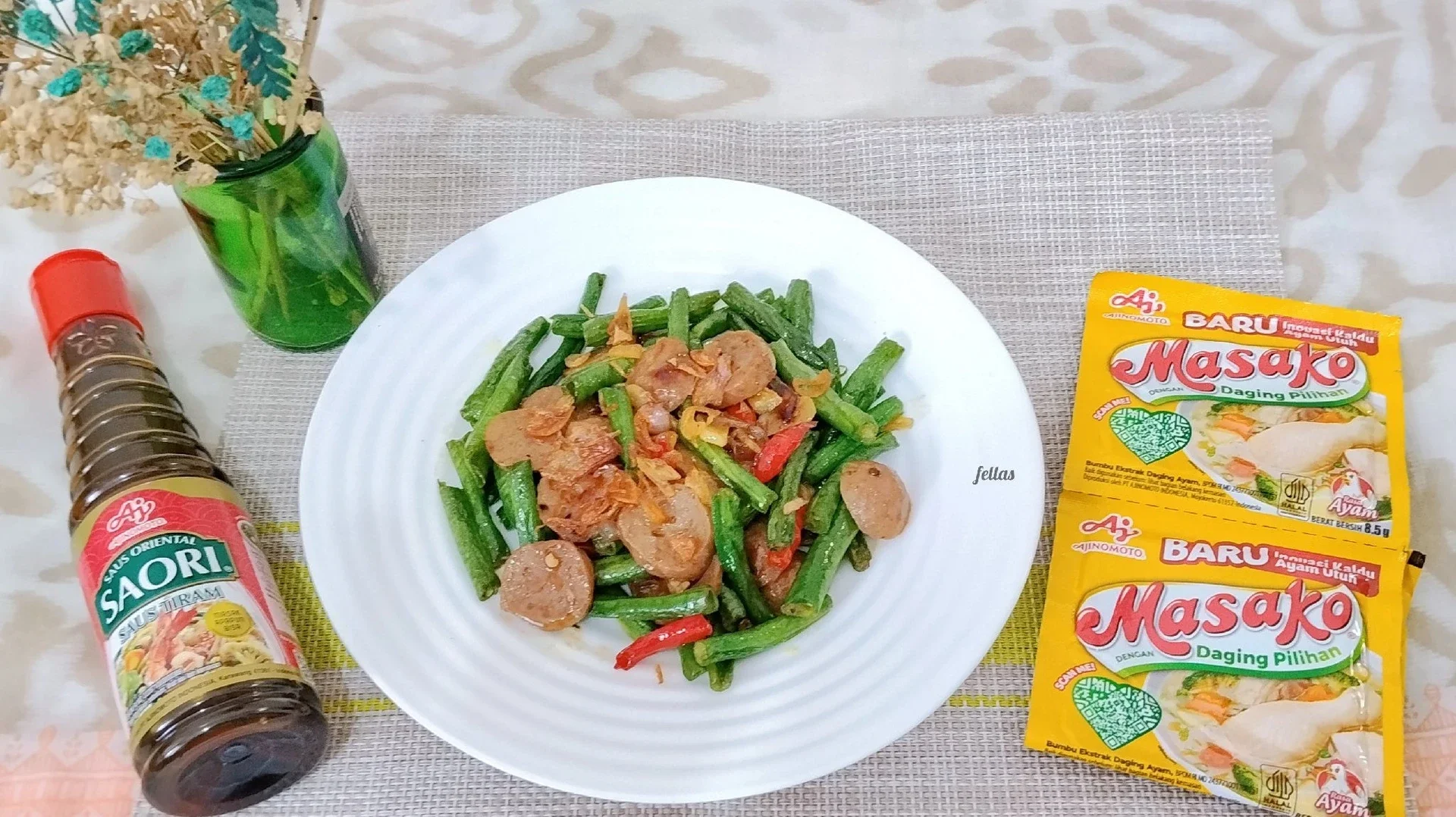 Tumis Kacang Panjang Mix Bakso