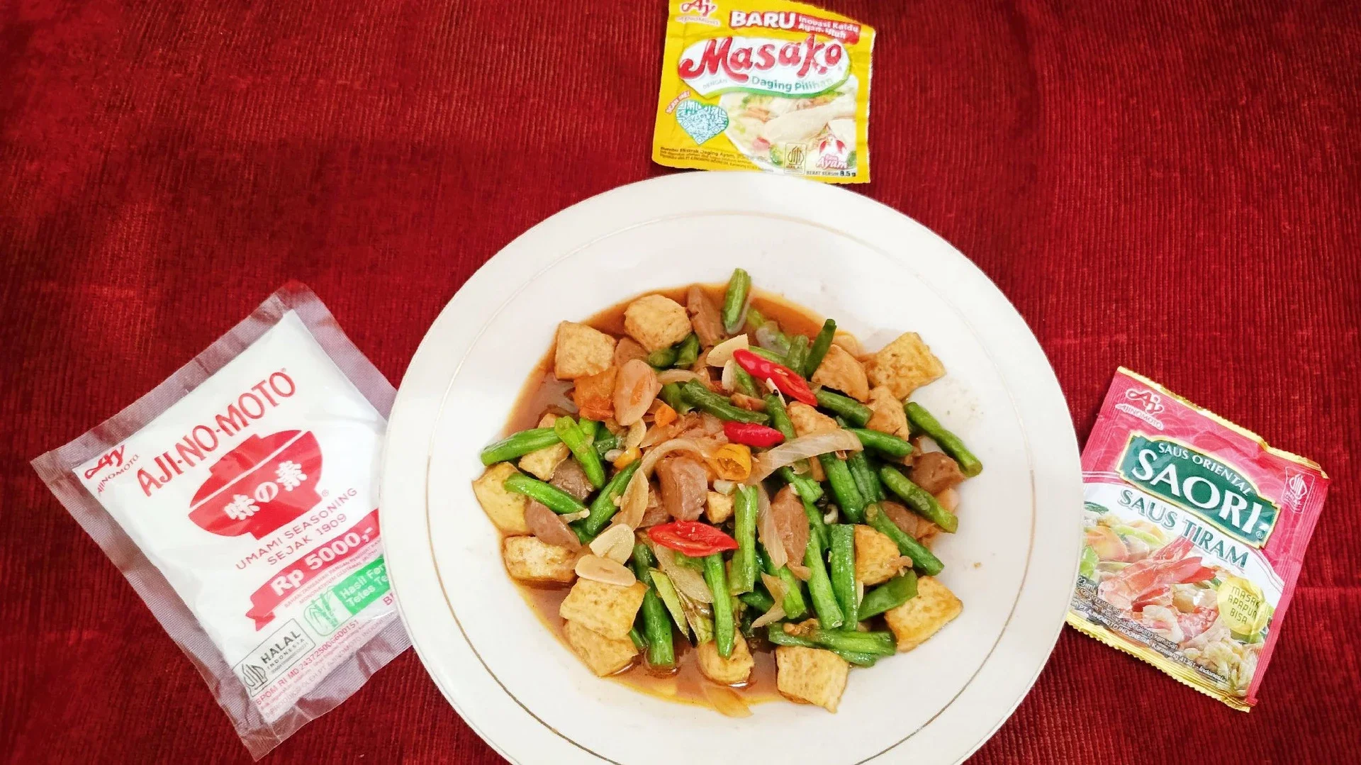 Tumis Kacang Panjang Tahu Bakso