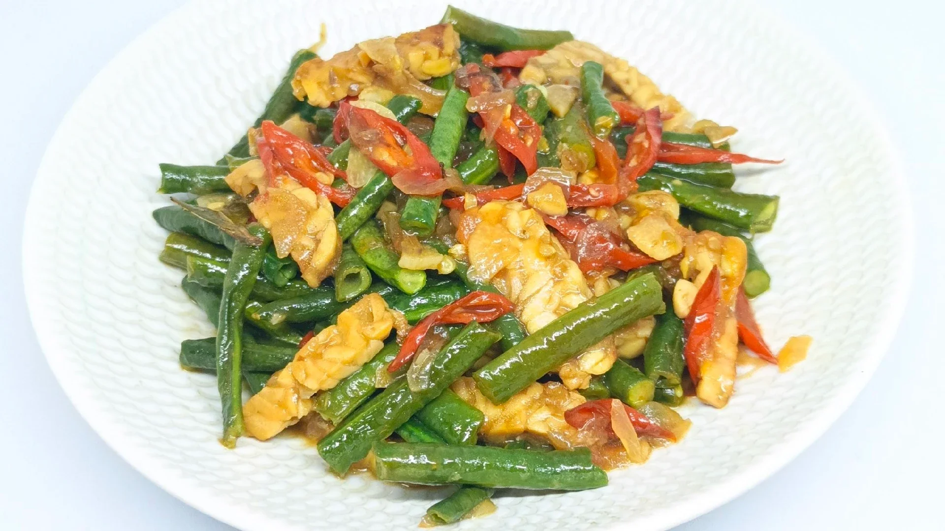 Tumis Kacang Panjang Tempe
