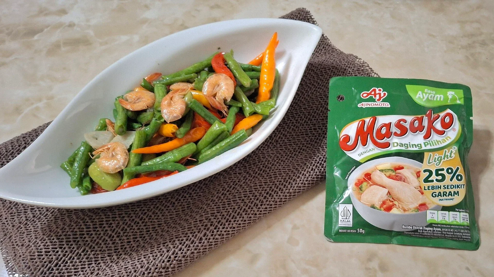 Tumis Kacang Panjang Udang