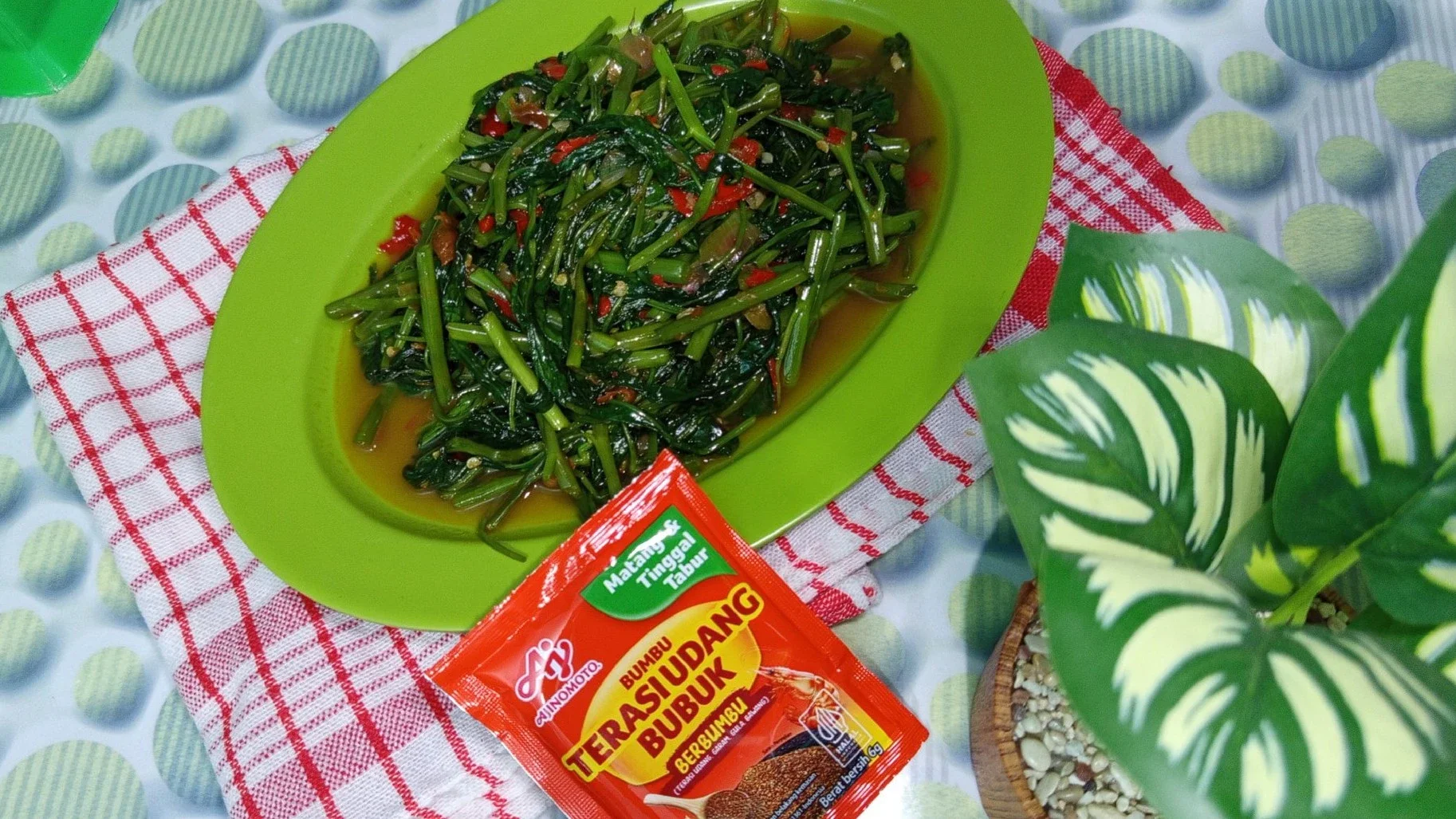 tumis kangkung ala Ajinomoto terasi udang