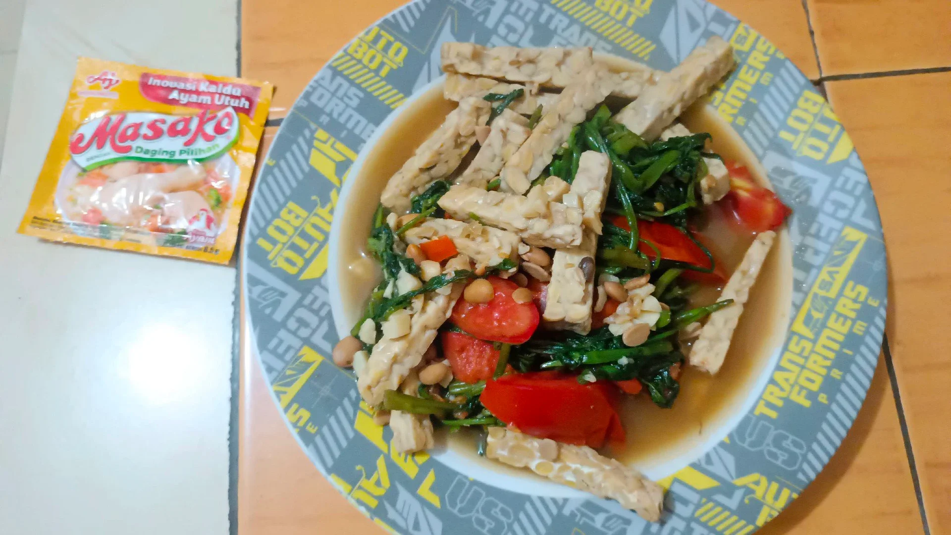 Tumis Kangkung Tauco Tempe