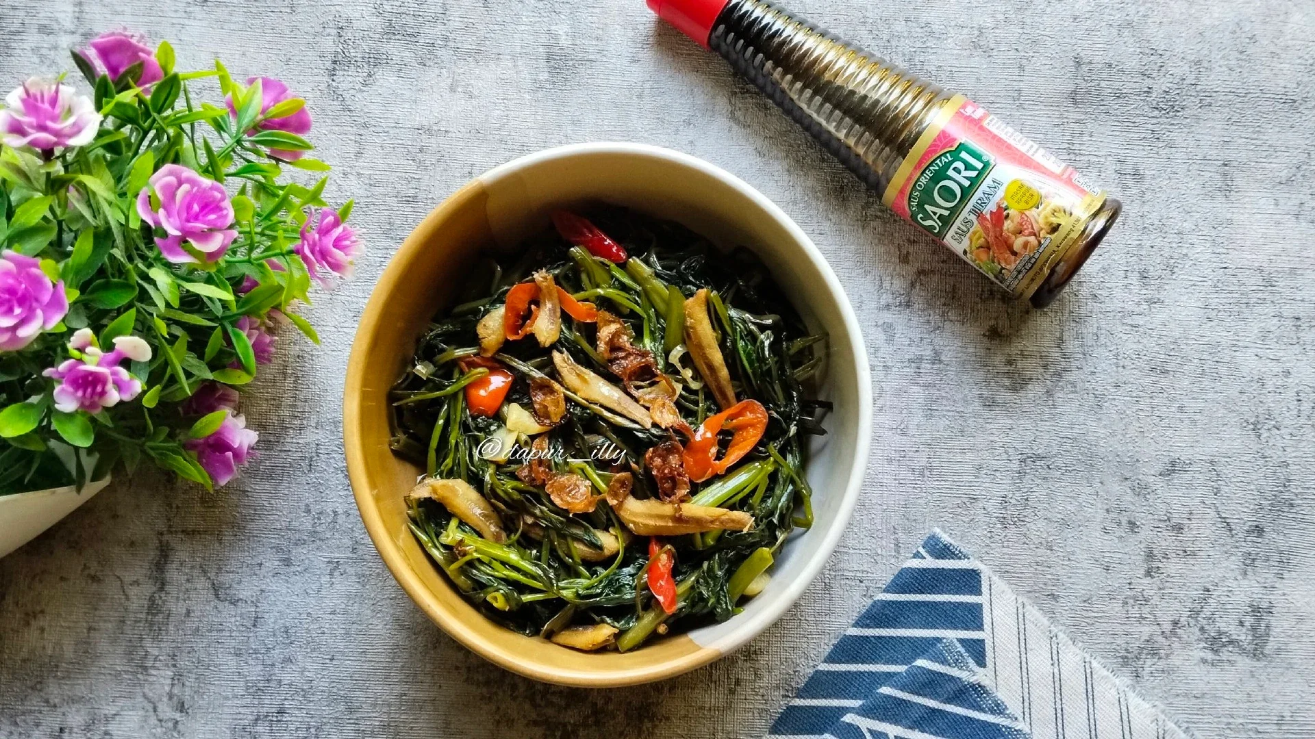 Tumis Kangkung Teri ala Saori