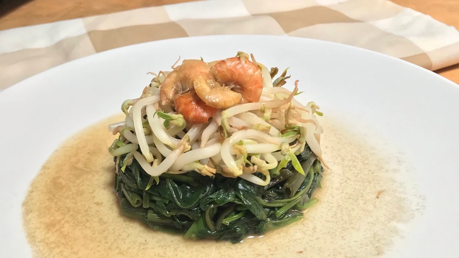 Tumis Kangkung Toge Terasi Udang