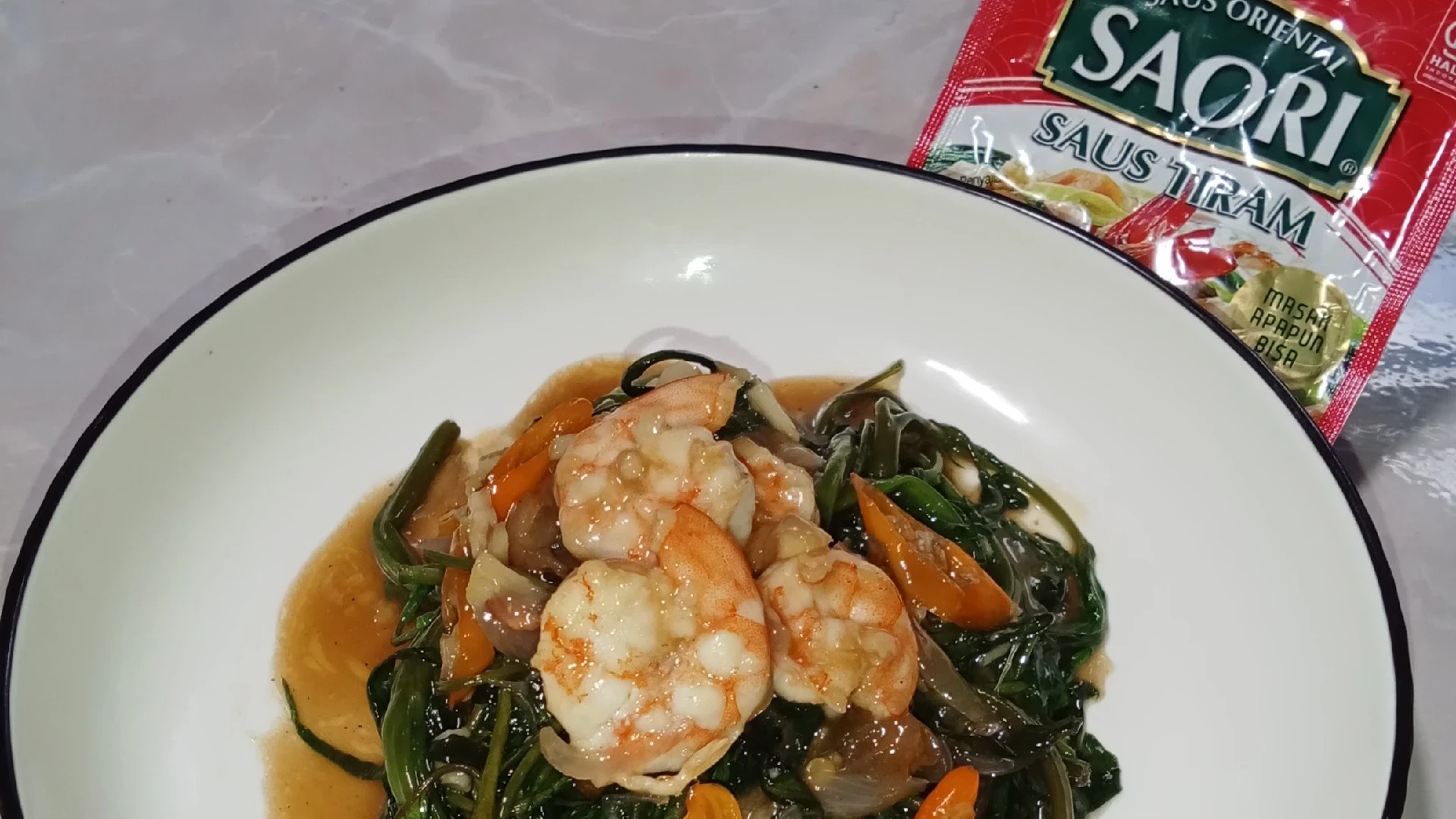 Tumis Kangkung Udang Pedas
