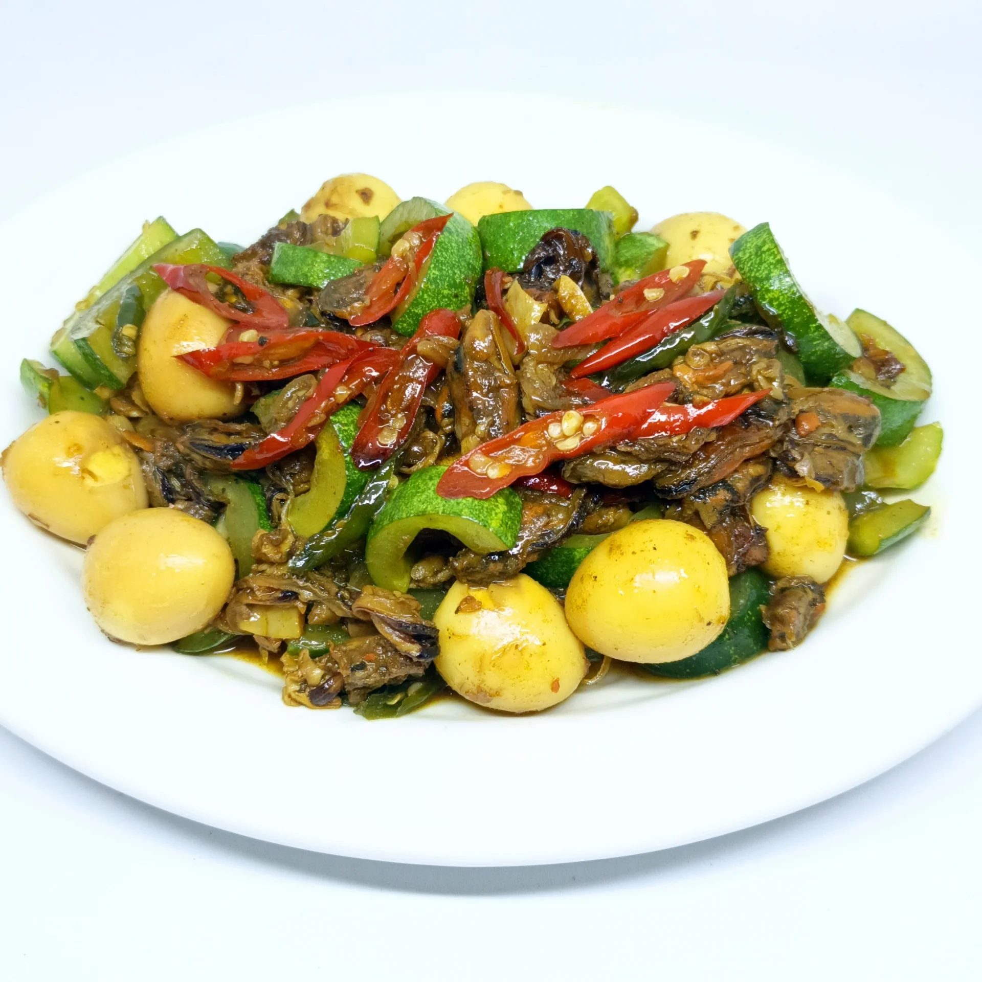 Tumis Kerang Timun Telur Puyuh