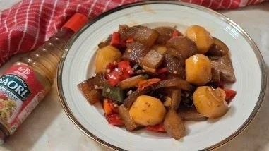 Tumis Kikil Kentang Pedas