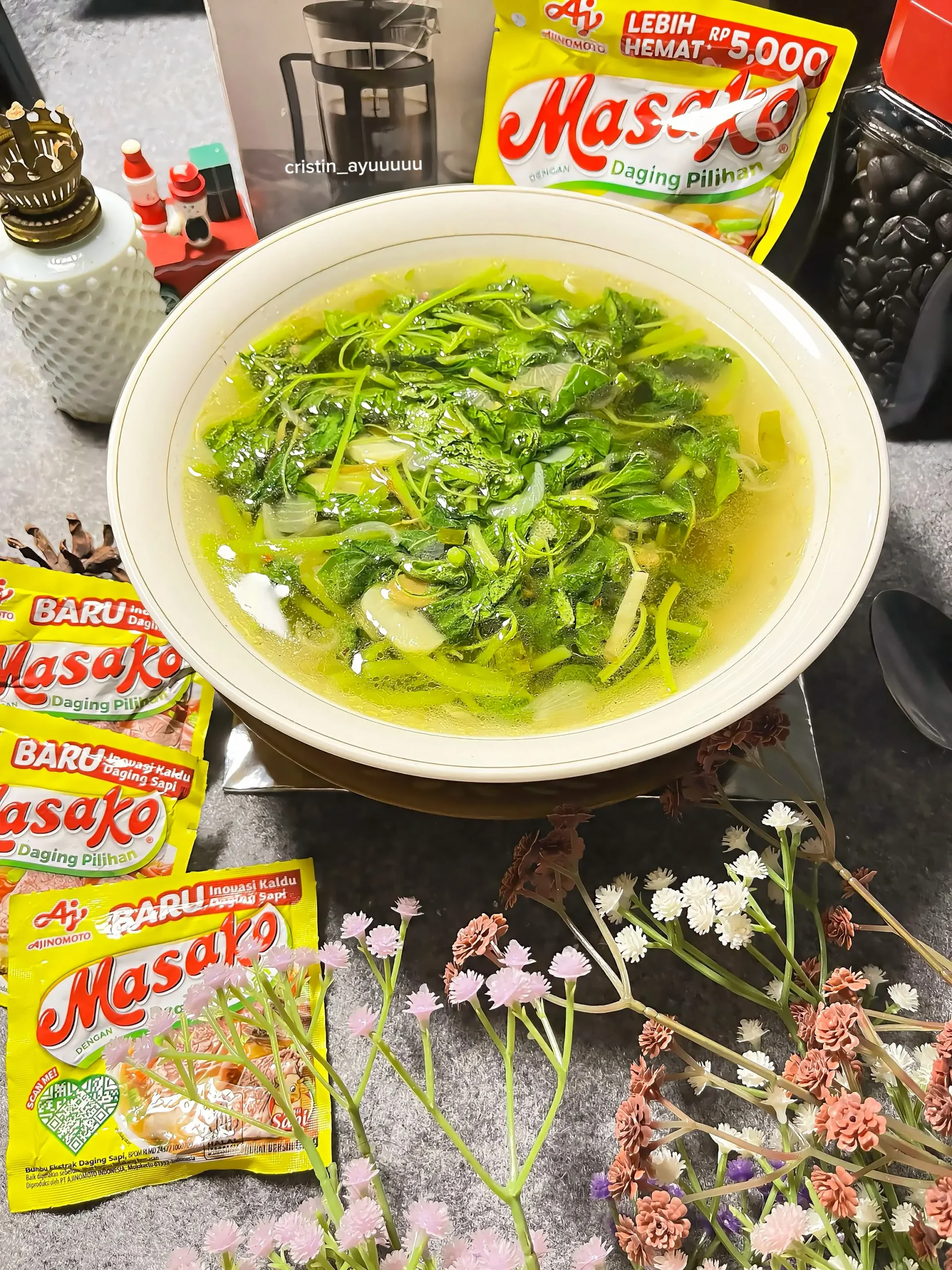 Tumis kuah bening sayur Bayam