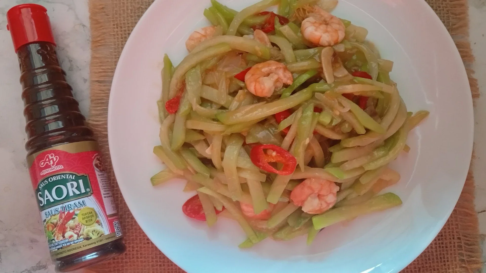 Tumis Labu Siam Udang