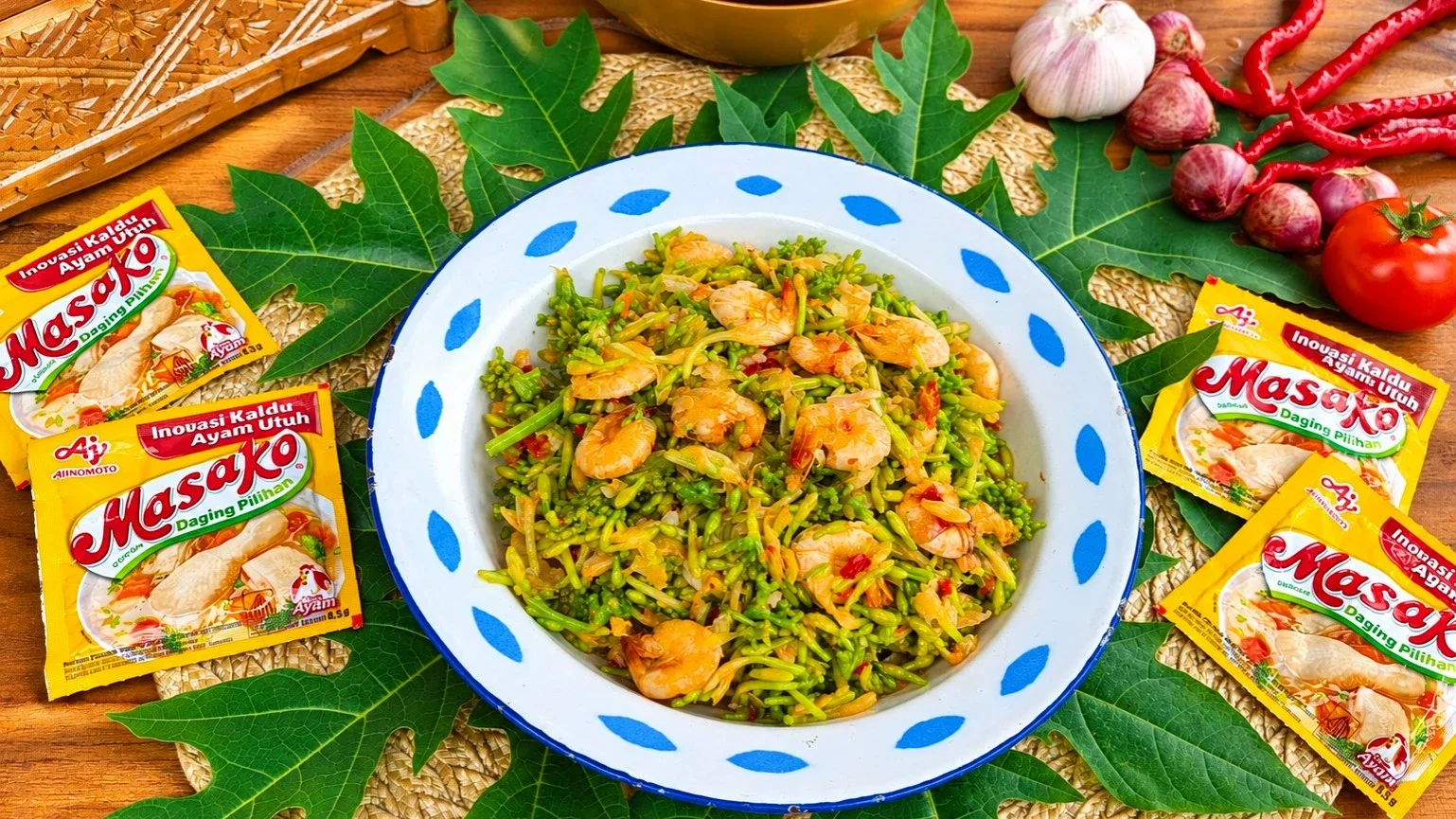 Tumis Pedas Bunga Kates Udang