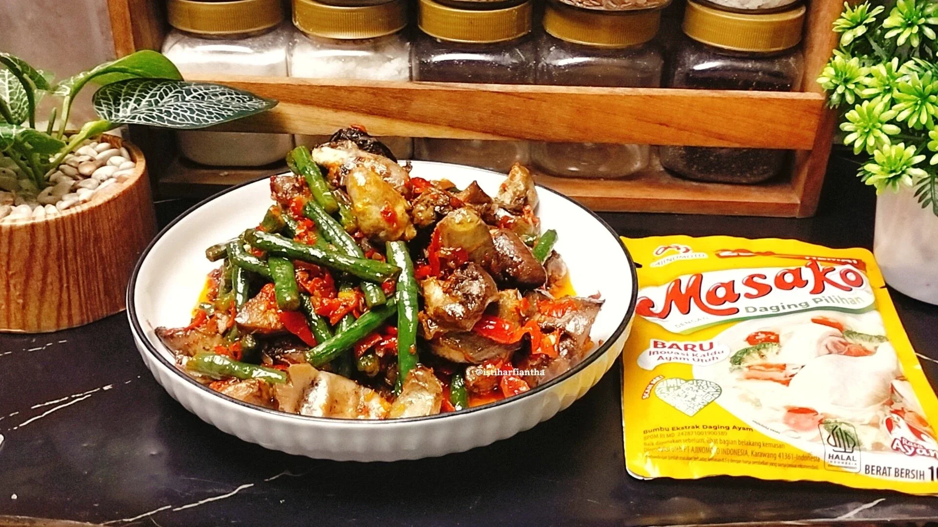 Tumis Pedas Hati Ampela Kacang Panjang ala MASAKO®
