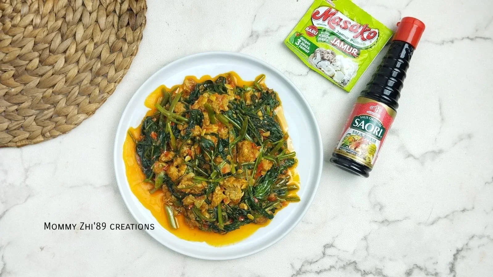 Tumis Pedas Kangkung Tempe