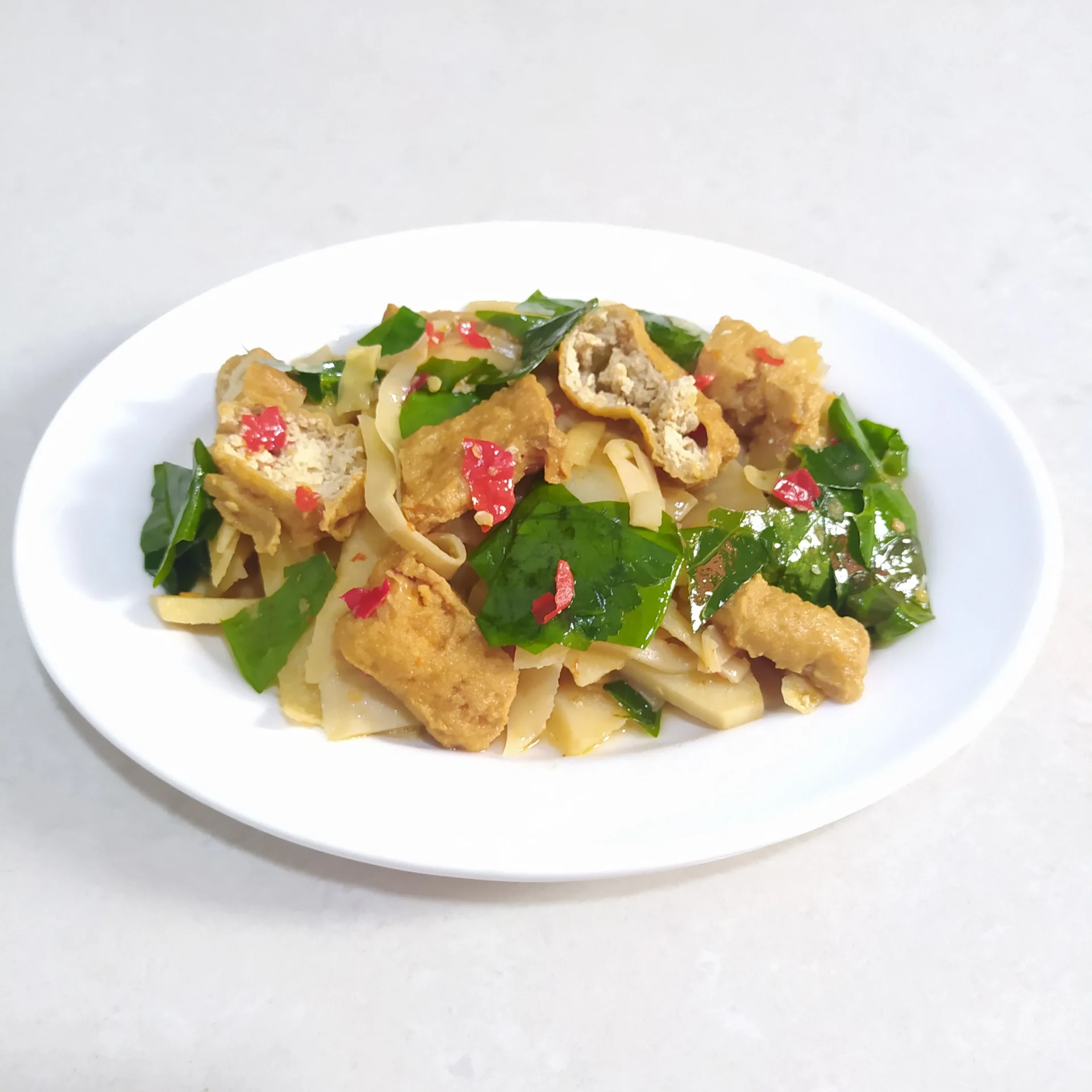 Tumis Rebung Tahu Daun Melinjo
