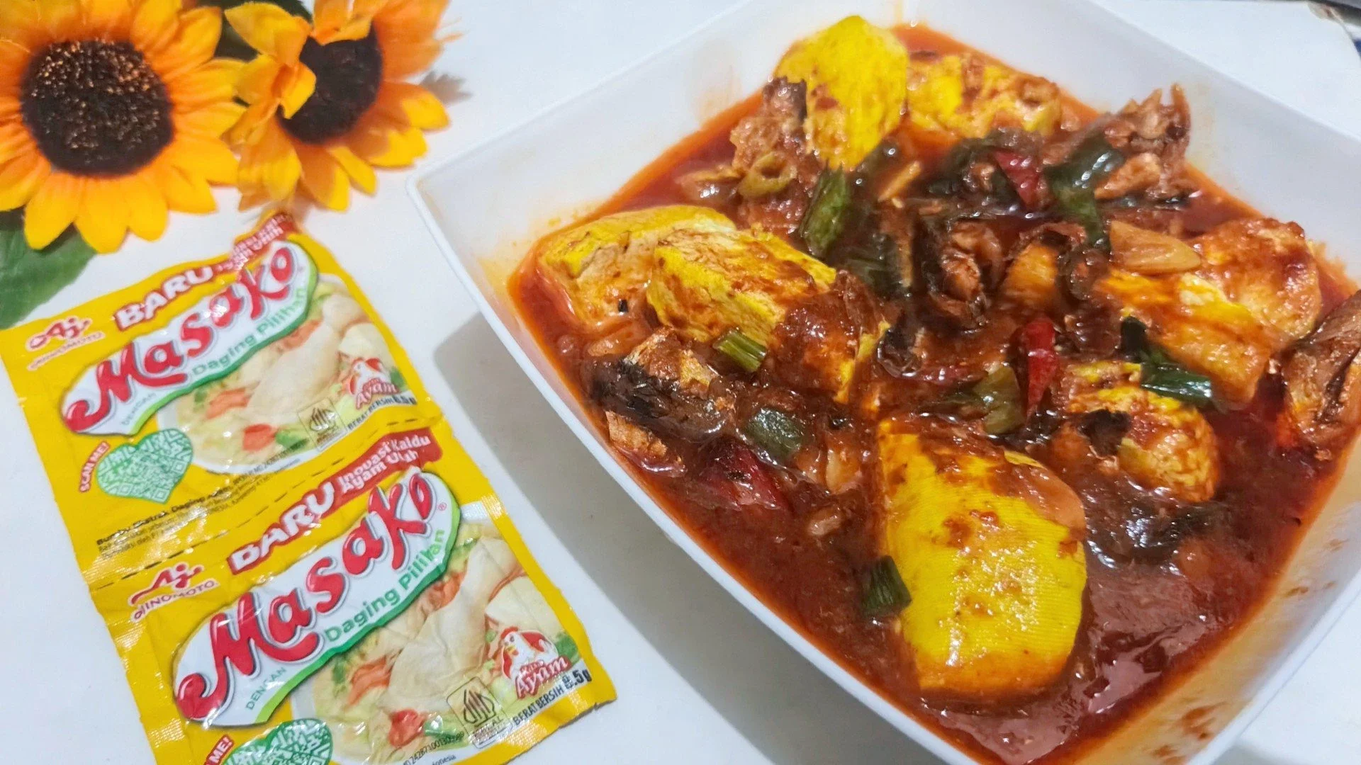 Tumis sarden tahu kuning ala masako