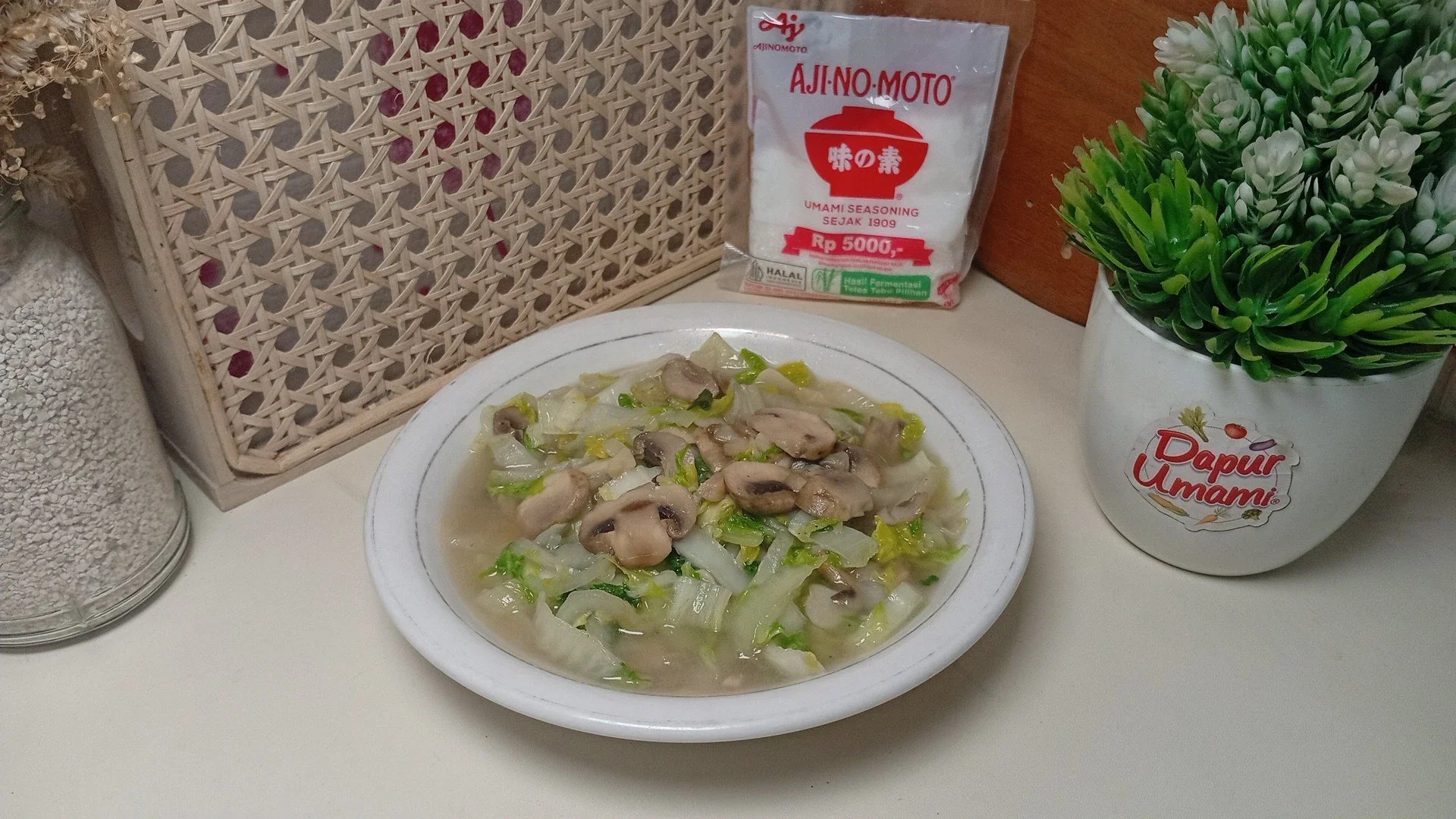 Tumis Sawi Jamur Kancing 